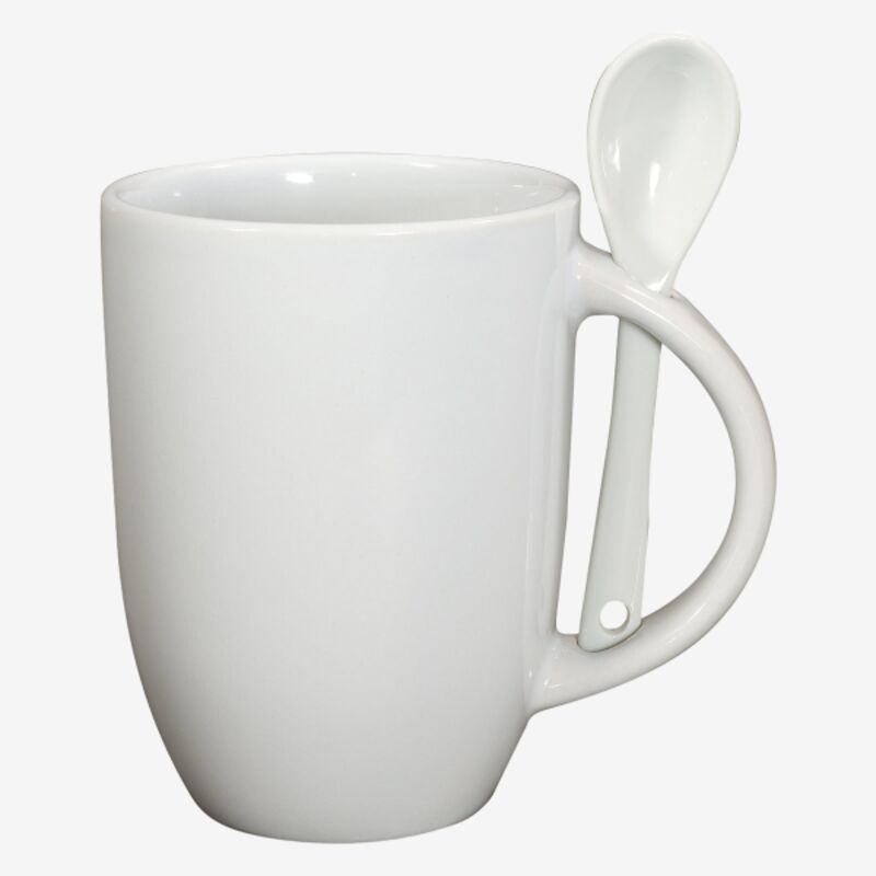 12oz Dapper Ceramic Mug With Spoon Thumbnail